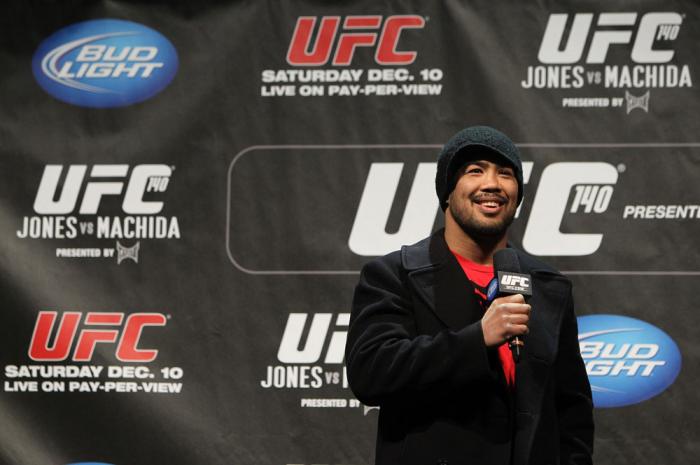 TORONTO, ON - DECEMBER 09: UFC Middleweight contender Mark Munoz interacts with fans during a Q&A session before the UFC 140 Official Weigh-in at the Air Canada Centre on December 9, 2011 in Toronto, Canada. (Photo by Josh Hedges/Zuffa LLC/Zuffa LLC via