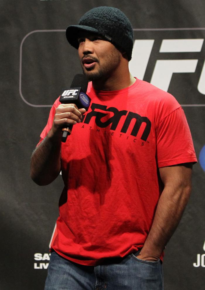 TORONTO, ON - DECEMBER 09: UFC Middleweight contender Mark Munoz interacts with fans during a Q&A session before the UFC 140 Official Weigh-in at the Air Canada Centre on December 9, 2011 in Toronto, Canada. (Photo by Josh Hedges/Zuffa LLC/Zuffa LLC via
