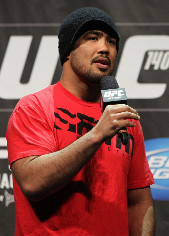 TORONTO, ON - DECEMBER 09: UFC Middleweight contender Mark Munoz interacts with fans during a Q&A session before the UFC 140 Official Weigh-in at the Air Canada Centre on December 9, 2011 in Toronto, Canada. (Photo by Josh Hedges/Zuffa LLC/Zuffa LLC via