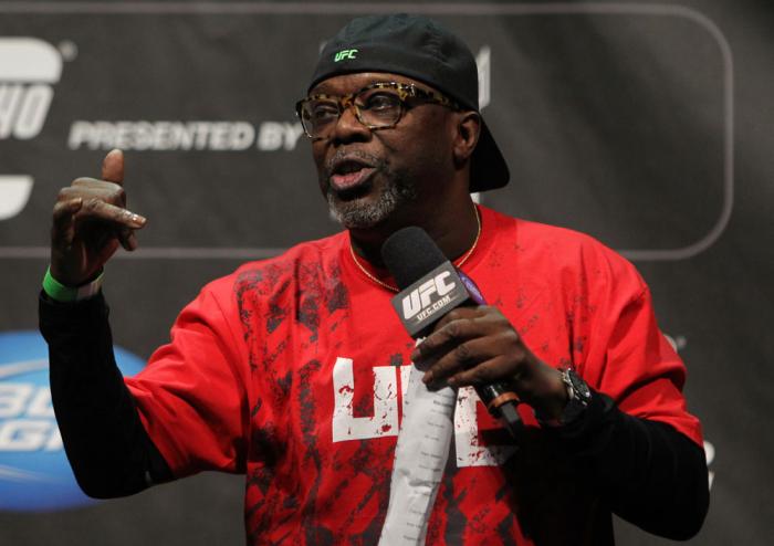 TORONTO, ON - DECEMBER 09: UFC event coordinator Burt Watson fires up the crowd before the UFC 140 Official Weigh-in at the Air Canada Centre on December 9, 2011 in Toronto, Canada. (Photo by Josh Hedges/Zuffa LLC/Zuffa LLC via Getty Images)