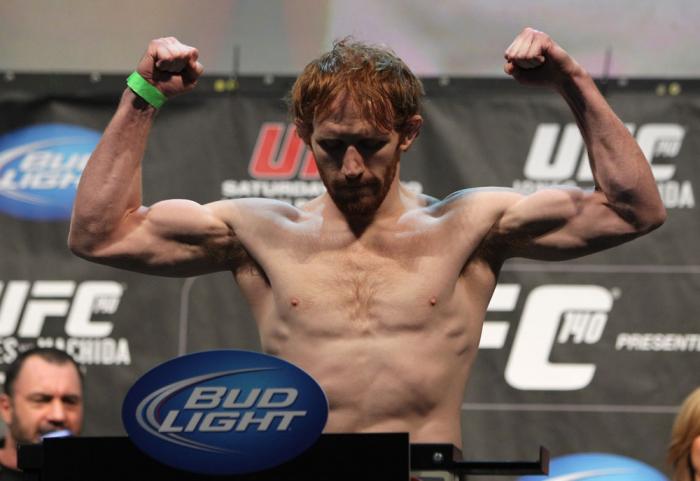 TORONTO, ON - DECEMBER 09: Mark Bocek of Woodbridge, Ontario weighs in during the UFC 140 Official Weigh-in at the Air Canada Centre on December 9, 2011 in Toronto, Canada. (Photo by Josh Hedges/Zuffa LLC/Zuffa LLC via Getty Images)