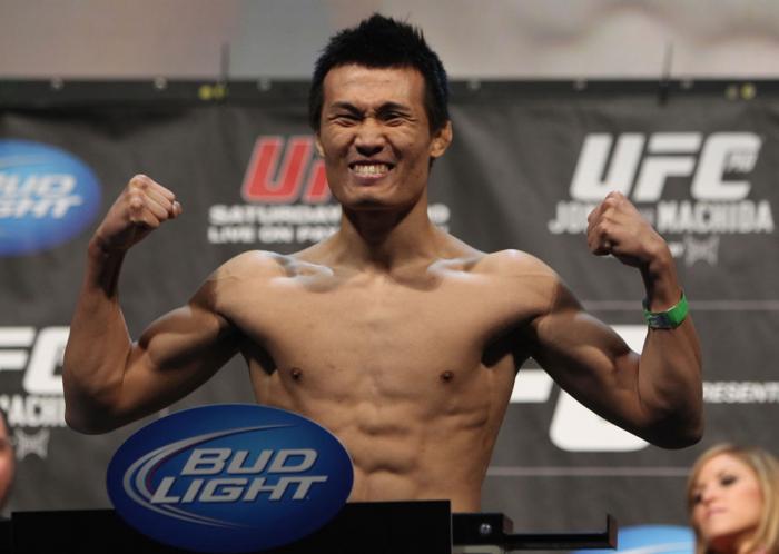 TORONTO, ON - DECEMBER 09: "The Korean Zombie" Chan Sung Jung weighs in during the UFC 140 Official Weigh-in at the Air Canada Centre on December 9, 2011 in Toronto, Canada. (Photo by Josh Hedges/Zuffa LLC/Zuffa LLC via Getty Images)