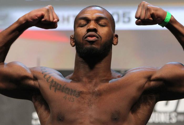 TORONTO, ON - DECEMBER 09: UFC Light Heavyweight Champion Jon "Bones" Jones weighs in during the UFC 140 Official Weigh-in at the Air Canada Centre on December 9, 2011 in Toronto, Canada. (Photo by Josh Hedges/Zuffa LLC/Zuffa LLC via Getty Images)
