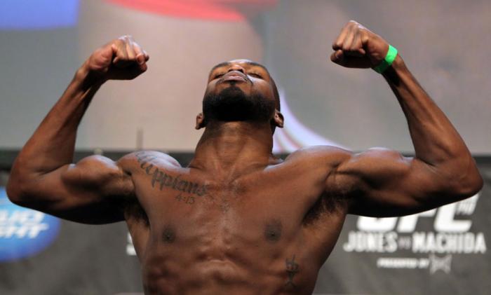 TORONTO, ON - DECEMBER 09: UFC Light Heavyweight Champion Jon "Bones" Jones weighs in during the UFC 140 Official Weigh-in at the Air Canada Centre on December 9, 2011 in Toronto, Canada. (Photo by Josh Hedges/Zuffa LLC/Zuffa LLC via Getty Images)