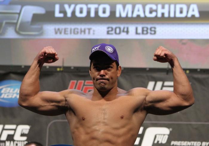TORONTO, ON - DECEMBER 09: Lyoto Machida weighs in during the UFC 140 Official Weigh-in at the Air Canada Centre on December 9, 2011 in Toronto, Canada. (Photo by Josh Hedges/Zuffa LLC/Zuffa LLC via Getty Images)