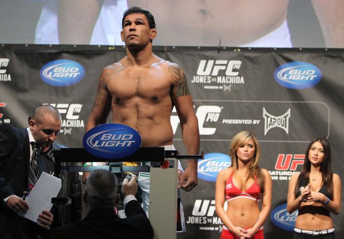 TORONTO, ON - DECEMBER 09: Antonio Rodrigo "Minotauro" Nogueira weighs in during the UFC 140 Official Weigh-in at the Air Canada Centre on December 9, 2011 in Toronto, Canada. (Photo by Josh Hedges/Zuffa LLC/Zuffa LLC via Getty Images)