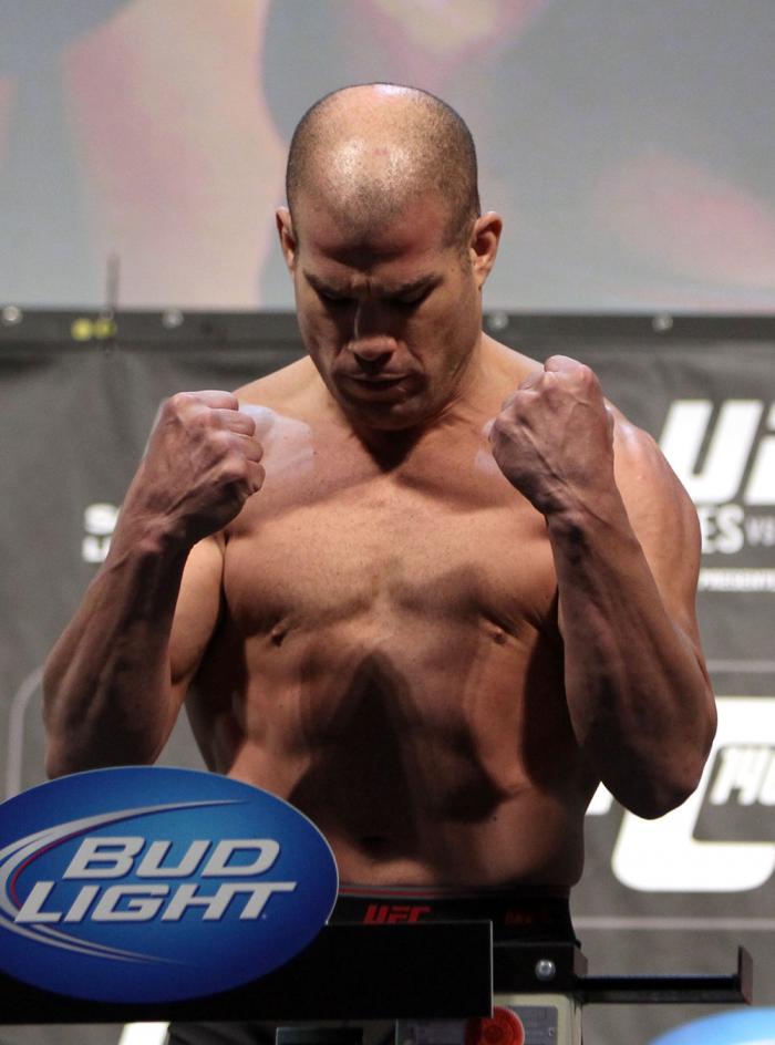 TORONTO, ON - DECEMBER 09: Tito Ortiz weighs in during the UFC 140 Official Weigh-in at the Air Canada Centre on December 9, 2011 in Toronto, Canada. (Photo by Josh Hedges/Zuffa LLC/Zuffa LLC via Getty Images)