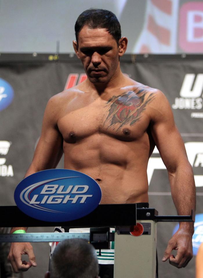 TORONTO, ON - DECEMBER 09: Antonio Rogerio "Minotoro" Nogueira weighs in during the UFC 140 Official Weigh-in at the Air Canada Centre on December 9, 2011 in Toronto, Canada. (Photo by Josh Hedges/Zuffa LLC/Zuffa LLC via Getty Images)