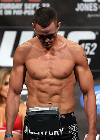 TORONTO, CANADA - SEPTEMBER 21: Kyle Noke weighs in during the UFC 152 weigh in at Mattamy Athletic Centre at the Gardens on September 21, 2012 in Toronto, Ontario, Canada. (Photo by Josh Hedges/Zuffa LLC/Zuffa LLC via Getty Images)