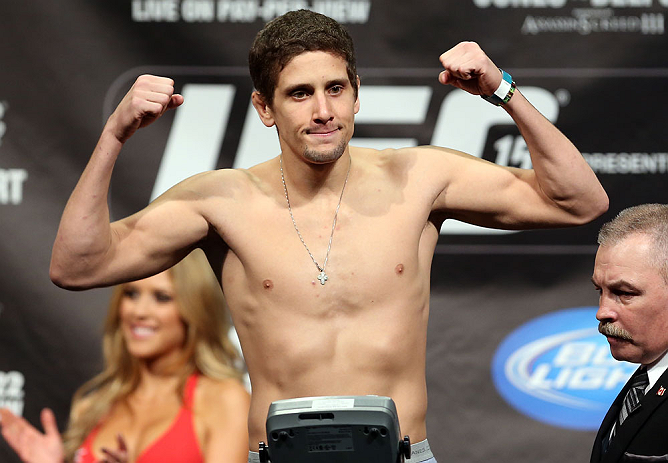 TORONTO, CANADA - SEPTEMBER 21: Jimy Hettes weighs in during the UFC 152 weigh in at Mattamy Athletic Centre at the Gardens on September 21, 2012 in Toronto, Ontario, Canada. (Photo by Josh Hedges/Zuffa LLC/Zuffa LLC via Getty Images)