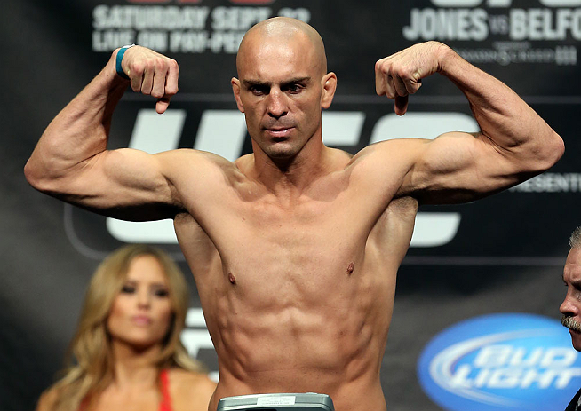 TORONTO, CANADA - SEPTEMBER 21: Sean Pierson weighs in during the UFC 152 weigh in at Mattamy Athletic Centre at the Gardens on September 21, 2012 in Toronto, Ontario, Canada. (Photo by Josh Hedges/Zuffa LLC/Zuffa LLC via Getty Images)
