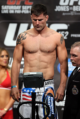 TORONTO, CANADA - SEPTEMBER 21: Brian Stann weighs in during the UFC 152 weigh in at Mattamy Athletic Centre at the Gardens on September 21, 2012 in Toronto, Ontario, Canada. (Photo by Josh Hedges/Zuffa LLC/Zuffa LLC via Getty Images)