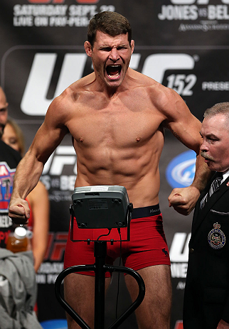 TORONTO, CANADA - SEPTEMBER 21: Michael Bisping weighs in during the UFC 152 weigh in at Mattamy Athletic Centre at the Gardens on September 21, 2012 in Toronto, Ontario, Canada. (Photo by Josh Hedges/Zuffa LLC/Zuffa LLC via Getty Images)
