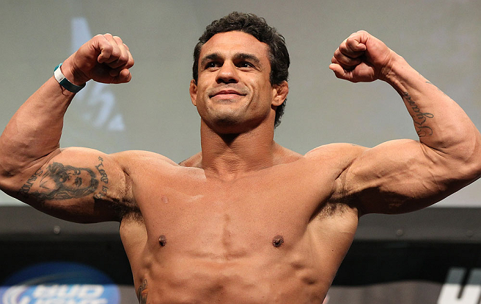 TORONTO, CANADA - SEPTEMBER 21: Vitor Belfort weighs in during the UFC 152 weigh in at Mattamy Athletic Centre at the Gardens on September 21, 2012 in Toronto, Ontario, Canada. (Photo by Mike Roach/Zuffa LLC/Zuffa LLC via Getty Images)