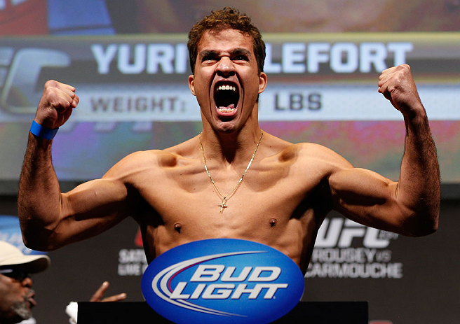 ANAHEIM, CA - FEBRUARY 22: Yuri Villefort weighs in during the UFC 157 weigh-in at Honda Center on February 22, 2013 in Anaheim, California. (Photo by Josh Hedges/Zuffa LLC/Zuffa LLC via Getty Images)