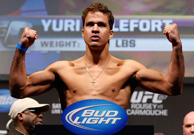 ANAHEIM, CA - FEBRUARY 22: Yuri Villefort weighs in during the UFC 157 weigh-in at Honda Center on February 22, 2013 in Anaheim, California. (Photo by Josh Hedges/Zuffa LLC/Zuffa LLC via Getty Images)