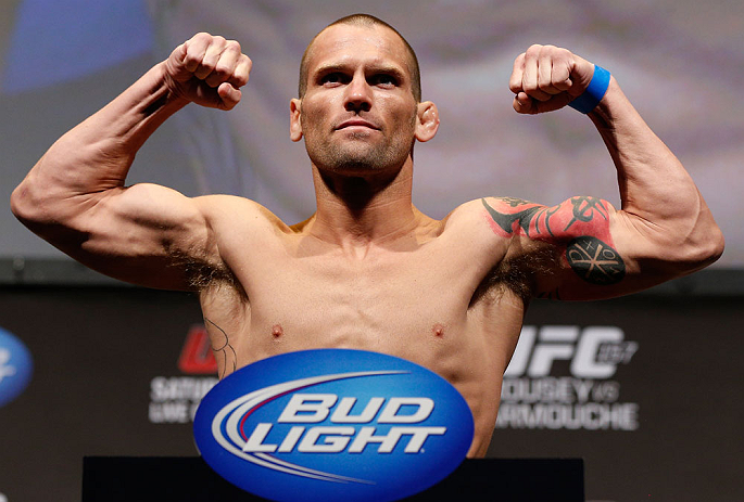 ANAHEIM, CA - FEBRUARY 22: Matt Grice weighs in during the UFC 157 weigh-in at Honda Center on February 22, 2013 in Anaheim, California. (Photo by Josh Hedges/Zuffa LLC/Zuffa LLC via Getty Images)