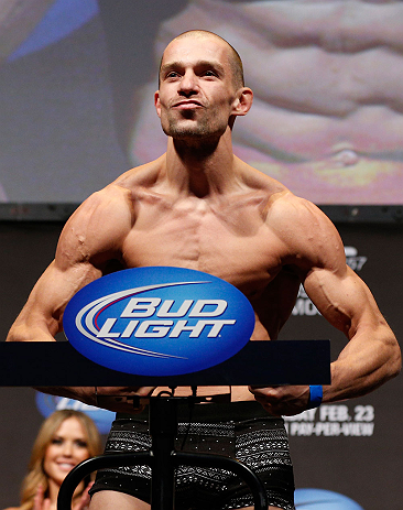 ANAHEIM, CA - FEBRUARY 22: Anton Kuivanen weighs in during the UFC 157 weigh-in at Honda Center on February 22, 2013 in Anaheim, California. (Photo by Josh Hedges/Zuffa LLC/Zuffa LLC via Getty Images)