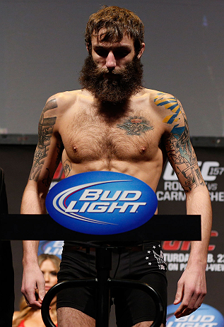 ANAHEIM, CA - FEBRUARY 22: Michael Chiesa weighs in during the UFC 157 weigh-in at Honda Center on February 22, 2013 in Anaheim, California. (Photo by Josh Hedges/Zuffa LLC/Zuffa LLC via Getty Images)