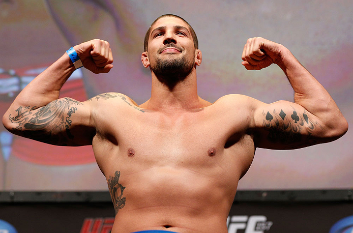 ANAHEIM, CA - FEBRUARY 22: Brendan Schaub weighs in during the UFC 157 weigh-in at Honda Center on February 22, 2013 in Anaheim, California. (Photo by Josh Hedges/Zuffa LLC/Zuffa LLC via Getty Images)