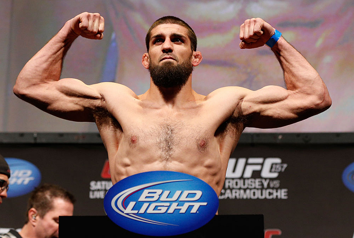 ANAHEIM, CA - FEBRUARY 22: Court McGee weighs in during the UFC 157 weigh-in at Honda Center on February 22, 2013 in Anaheim, California. (Photo by Josh Hedges/Zuffa LLC/Zuffa LLC via Getty Images)