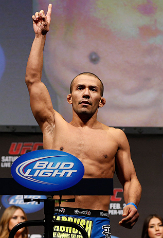 ANAHEIM, CA - FEBRUARY 22: Ivan Menjivar weighs in during the UFC 157 weigh-in at Honda Center on February 22, 2013 in Anaheim, California. (Photo by Josh Hedges/Zuffa LLC/Zuffa LLC via Getty Images)