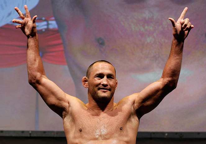 ANAHEIM, CA - FEBRUARY 22: Dan Henderson weighs in during the UFC 157 weigh-in at Honda Center on February 22, 2013 in Anaheim, California. (Photo by Josh Hedges/Zuffa LLC/Zuffa LLC via Getty Images)