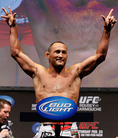 ANAHEIM, CA - FEBRUARY 22: Dan Henderson weighs in during the UFC 157 weigh-in at Honda Center on February 22, 2013 in Anaheim, California. (Photo by Josh Hedges/Zuffa LLC/Zuffa LLC via Getty Images)
