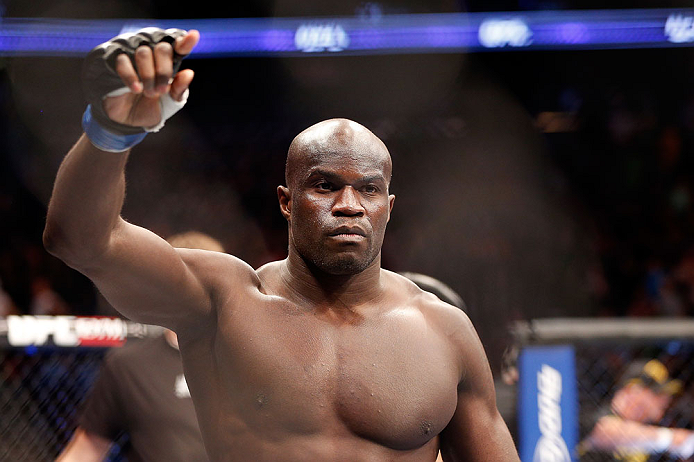 NEWARK, NJ - APRIL 27: Cheick Kongo enters the Octagon before his heavyweight fight against Roy Nelson during the UFC 159 event at the Prudential Center on April 27, 2013 in Newark, New Jersey. (Photo by Josh Hedges/Zuffa LLC/Zuffa LLC via Getty Images