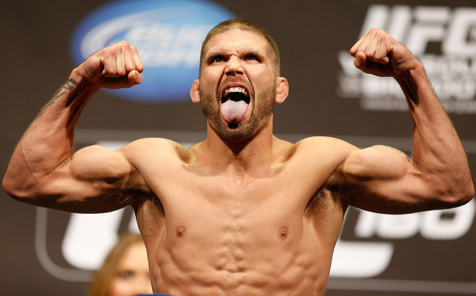 LAS VEGAS, NV - MAY 24: Jeremy Stephens weighs in during the UFC 160 weigh-in at the MGM Grand Garden Arena on May 24, 2013 in Las Vegas, Nevada. (Photo by Josh Hedges/Zuffa LLC/Zuffa LLC via Getty Images)