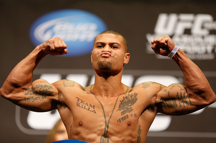 LAS VEGAS, NV - MAY 24: Abel Trujillo weighs in during the UFC 160 weigh-in at the MGM Grand Garden Arena on May 24, 2013 in Las Vegas, Nevada. (Photo by Josh Hedges/Zuffa LLC/Zuffa LLC via Getty Images)