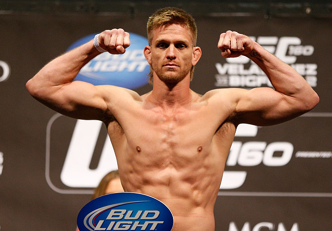 LAS VEGAS, NV - MAY 24: Mike Pyle weighs in during the UFC 160 weigh-in at the MGM Grand Garden Arena on May 24, 2013 in Las Vegas, Nevada. (Photo by Josh Hedges/Zuffa LLC/Zuffa LLC via Getty Images)