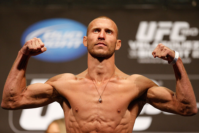 LAS VEGAS, NV - MAY 24: Donald "Cowboy" Cerrone weighs in during the UFC 160 weigh-in at the MGM Grand Garden Arena on May 24, 2013 in Las Vegas, Nevada. (Photo by Josh Hedges/Zuffa LLC/Zuffa LLC via Getty Images)