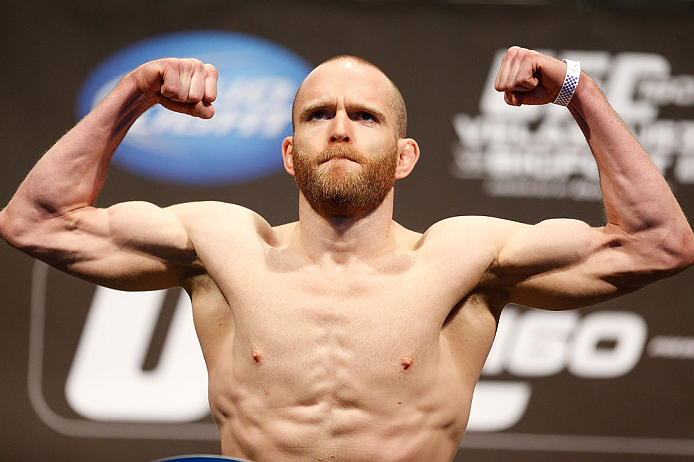 LAS VEGAS, NV - MAY 24: T.J. Grant weighs in during the UFC 160 weigh-in at the MGM Grand Garden Arena on May 24, 2013 in Las Vegas, Nevada. (Photo by Josh Hedges/Zuffa LLC/Zuffa LLC via Getty Images)