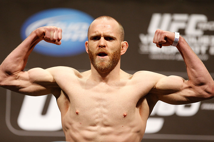 LAS VEGAS, NV - MAY 24: T.J. Grant weighs in during the UFC 160 weigh-in at the MGM Grand Garden Arena on May 24, 2013 in Las Vegas, Nevada. (Photo by Josh Hedges/Zuffa LLC/Zuffa LLC via Getty Images)