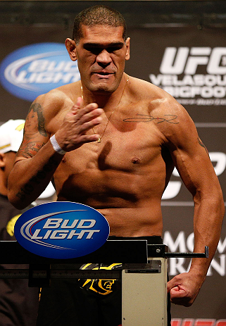 LAS VEGAS, NV - MAY 24: Antonio "Bigfoot" Silva weighs in during the UFC 160 weigh-in at the MGM Grand Garden Arena on May 24, 2013 in Las Vegas, Nevada. (Photo by Josh Hedges/Zuffa LLC/Zuffa LLC via Getty Images)