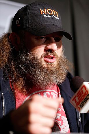 WINNIPEG, CANADA - JUNE 13: Roy Nelson interacts with media during the UFC 161 media day at The Met on June 13, 2013 in Winnipeg, Manitoba, Canada. (Photo by Josh Hedges/Zuffa LLC/Zuffa LLC via Getty Images)
