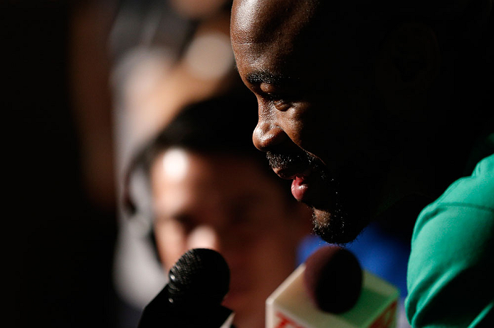 WINNIPEG, CANADA - JUNE 13: Rashad Evans interacts with media during the UFC 161 media day at The Met on June 13, 2013 in Winnipeg, Manitoba, Canada. (Photo by Josh Hedges/Zuffa LLC/Zuffa LLC via Getty Images)
