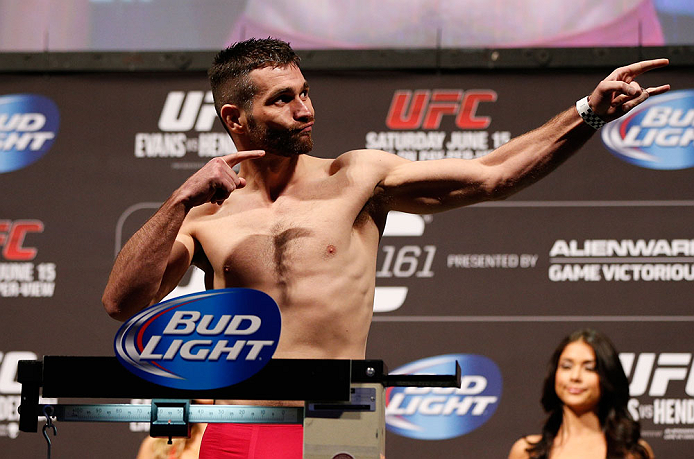 WINNIPEG, CANADA - JUNE 14: John Maguire weighs in during the UFC 161 weigh-in at the MTS Centre on June 14, 2013 in Winnipeg, Manitoba, Canada. (Photo by Josh Hedges/Zuffa LLC/Zuffa LLC via Getty Images)