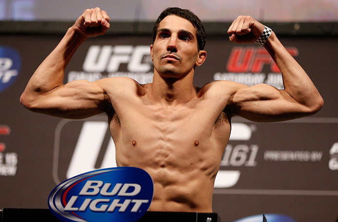 WINNIPEG, CANADA - JUNE 14: Roland Delorme weighs in during the UFC 161 weigh-in at the MTS Centre on June 14, 2013 in Winnipeg, Manitoba, Canada. (Photo by Josh Hedges/Zuffa LLC/Zuffa LLC via Getty Images)