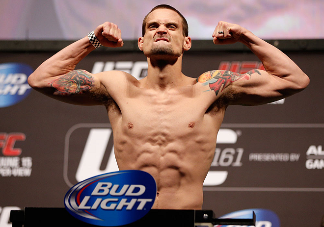 WINNIPEG, CANADA - JUNE 14: James Krause weighs in during the UFC 161 weigh-in at the MTS Centre on June 14, 2013 in Winnipeg, Manitoba, Canada. (Photo by Josh Hedges/Zuffa LLC/Zuffa LLC via Getty Images)