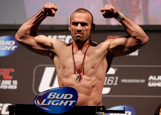 WINNIPEG, CANADA - JUNE 14: Igor Pokrajac weighs in during the UFC 161 weigh-in at the MTS Centre on June 14, 2013 in Winnipeg, Manitoba, Canada. (Photo by Josh Hedges/Zuffa LLC/Zuffa LLC via Getty Images)