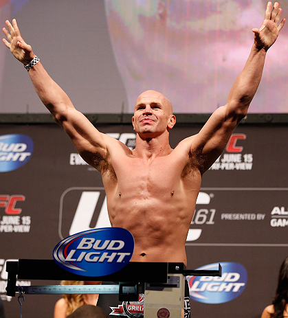 WINNIPEG, CANADA - JUNE 14: Ryan Jimmo weighs in during the UFC 161 weigh-in at the MTS Centre on June 14, 2013 in Winnipeg, Manitoba, Canada. (Photo by Josh Hedges/Zuffa LLC/Zuffa LLC via Getty Images)
