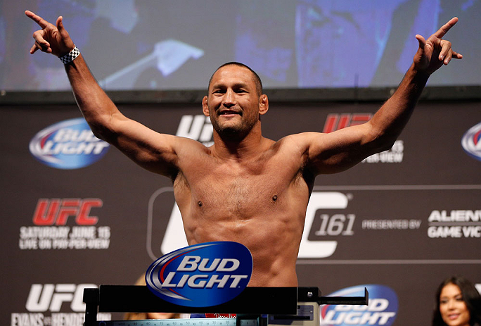 WINNIPEG, CANADA - JUNE 14: Dan Henderson weighs in during the UFC 161 weigh-in at the MTS Centre on June 14, 2013 in Winnipeg, Manitoba, Canada. (Photo by Josh Hedges/Zuffa LLC/Zuffa LLC via Getty Images)