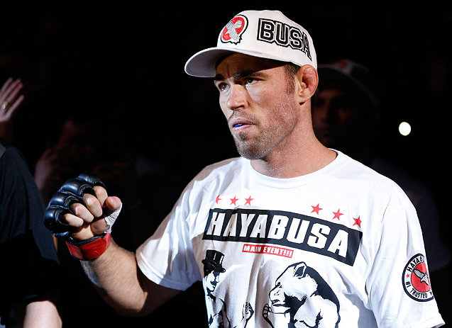 WINNIPEG, CANADA - JUNE 15: Jake Shields enters the arena before his welterweight fight against Tyron Woodley during the UFC 161 event at the MTS Centre on June 15, 2013 in Winnipeg, Manitoba, Canada. (Photo by Josh Hedges/Zuffa LLC/Zuffa LLC via Getty