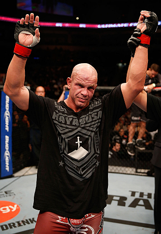 WINNIPEG, CANADA - JUNE 15: Ryan Jimmo reacts after defeating Igor Pokrajac in their light heavyweight fight during the UFC 161 event at the MTS Centre on June 15, 2013 in Winnipeg, Manitoba, Canada. (Photo by Josh Hedges/Zuffa LLC/Zuffa LLC via Getty I