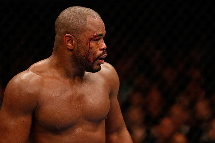 WINNIPEG, CANADA - JUNE 15: Rashad Evans stands in the Octagon during his light heavyweight fight against Dan Henderson during the UFC 161 event at the MTS Centre on June 15, 2013 in Winnipeg, Manitoba, Canada. (Photo by Josh Hedges/Zuffa LLC/Zuffa LLC v