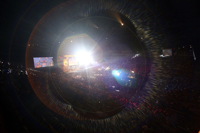 LAS VEGAS, NV - JULY 05: A general view of the arena as Chris Leben weighs in during the UFC 162 weigh-in at the Mandalay Bay Events Center on July 5, 2013 in Las Vegas, Nevada. (Photo by Josh Hedges/Zuffa LLC/Zuffa LLC via Getty Images)