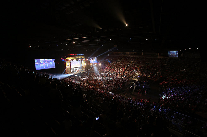 LAS VEGAS, NV - JULY 05: A general view of the arena as Chris Weidman weighs in during the UFC 162 weigh-in at the Mandalay Bay Events Center on July 5, 2013 in Las Vegas, Nevada. (Photo by Josh Hedges/Zuffa LLC/Zuffa LLC via Getty Images)