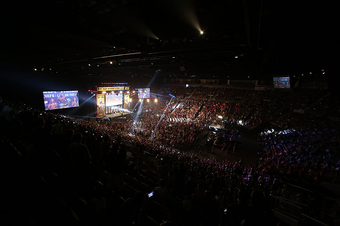 LAS VEGAS, NV - JULY 05: A general view of the arena as Anderson Silva weighs in during the UFC 162 weigh-in at the Mandalay Bay Events Center on July 5, 2013 in Las Vegas, Nevada. (Photo by Josh Hedges/Zuffa LLC/Zuffa LLC via Getty Images)